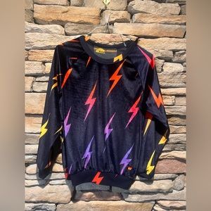 AVIATOR NATION  Velvet repeat crew sweatshirt